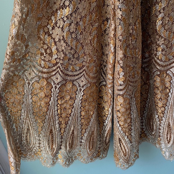 Vintage Gold Lace Pant Suit - Picture 7 of 10